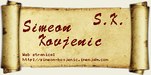 Simeon Kovjenić vizit kartica